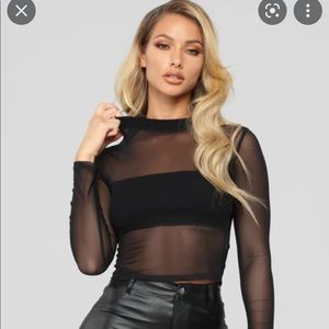 NWT black mesh top !